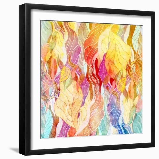 Watercolor a Retro Background of Abstract Elements-Tanor-Framed Art Print