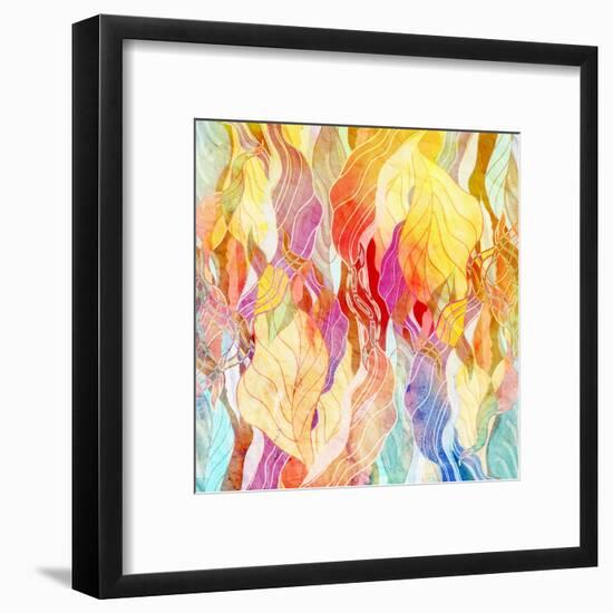 Watercolor a Retro Background of Abstract Elements-Tanor-Framed Art Print