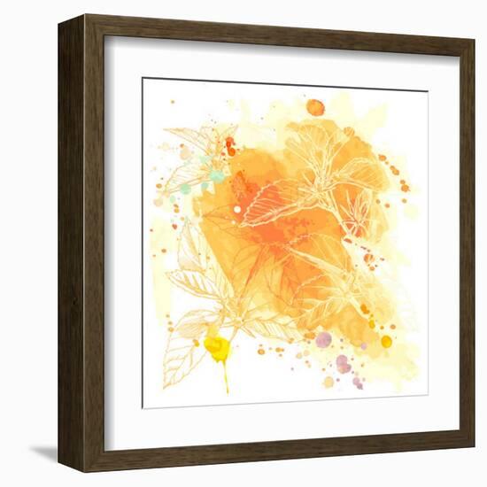 Watercolor And Tropical Flowers - Hibiscus--Vladimir--Framed Art Print