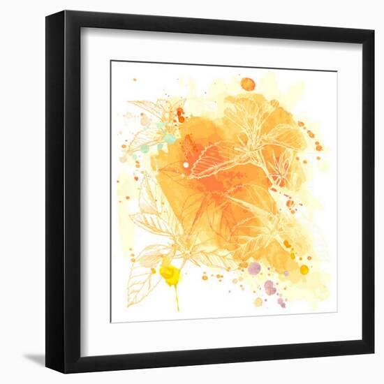 Watercolor And Tropical Flowers - Hibiscus--Vladimir--Framed Art Print