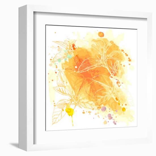 Watercolor And Tropical Flowers - Hibiscus--Vladimir--Framed Art Print