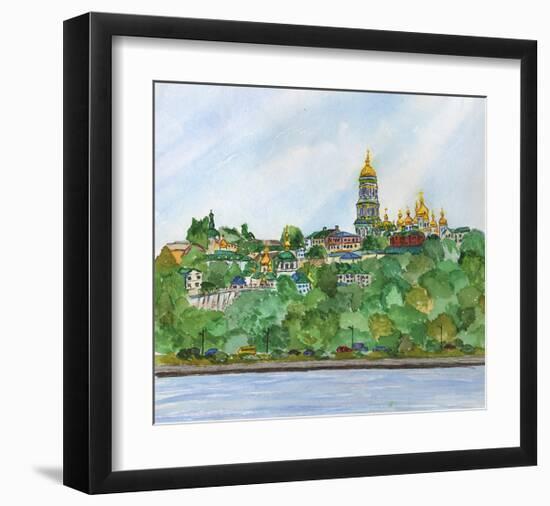Watercolor Aquarelle of Kiev-null-Framed Art Print