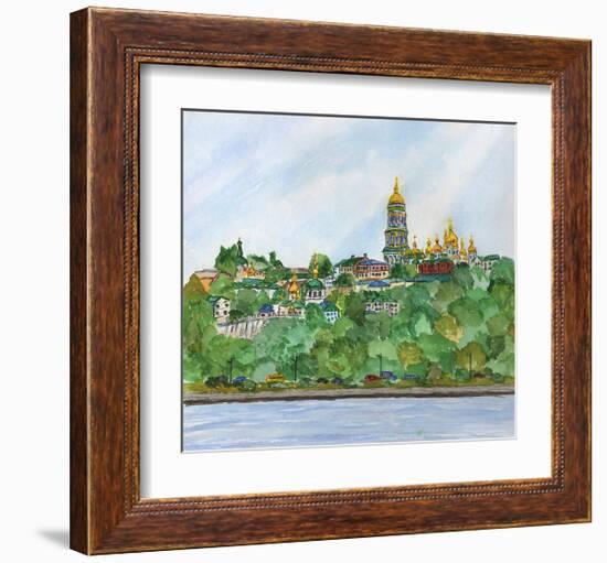 Watercolor Aquarelle of Kiev-null-Framed Art Print