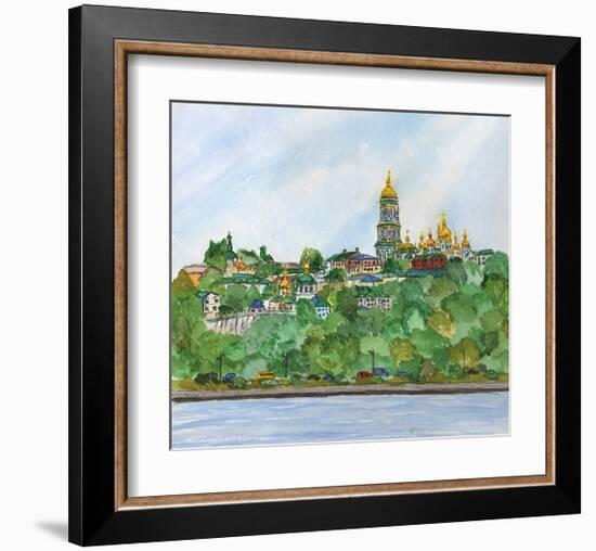 Watercolor Aquarelle of Kiev-null-Framed Art Print