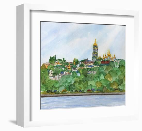 Watercolor Aquarelle of Kiev-null-Framed Art Print