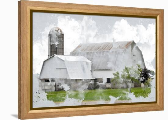 Watercolor Barn-Kimberly Allen-Framed Stretched Canvas