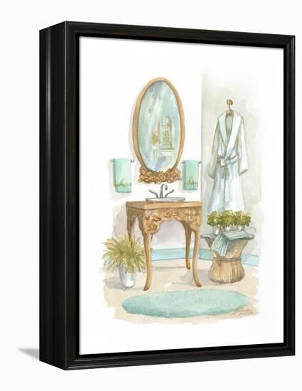 Watercolor Bath in Spa I-Jerianne Van Dijk-Framed Stretched Canvas