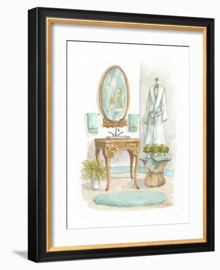 Watercolor Bath in Spa I-Jerianne Van Dijk-Framed Art Print