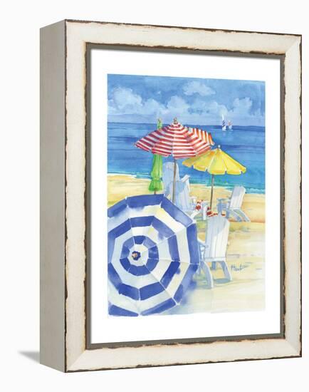 Watercolor Beach Vertical-Paul Brent-Framed Stretched Canvas