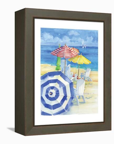 Watercolor Beach Vertical-Paul Brent-Framed Stretched Canvas