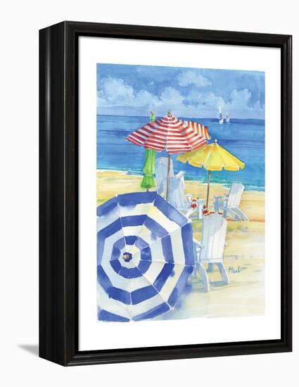 Watercolor Beach Vertical-Paul Brent-Framed Stretched Canvas