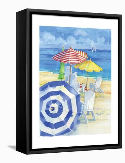 Watercolor Beach Vertical-Paul Brent-Framed Stretched Canvas