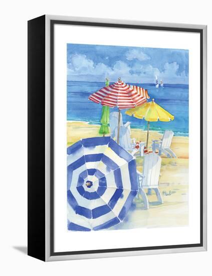 Watercolor Beach Vertical-Paul Brent-Framed Stretched Canvas