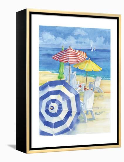 Watercolor Beach Vertical-Paul Brent-Framed Stretched Canvas