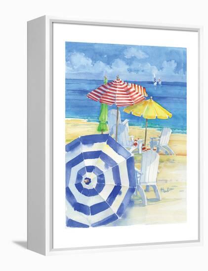 Watercolor Beach Vertical-Paul Brent-Framed Stretched Canvas