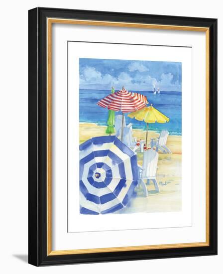 Watercolor Beach Vertical-Paul Brent-Framed Premium Giclee Print