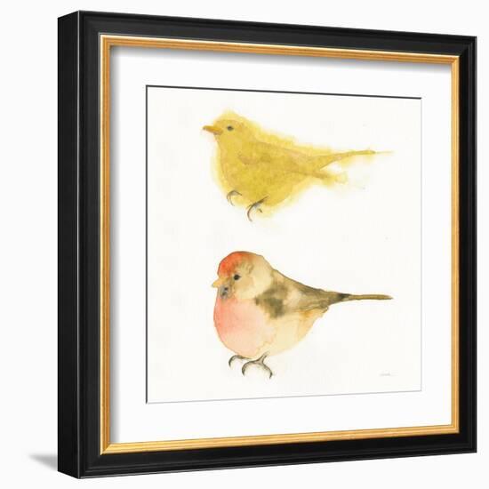 Watercolor Birds I Sq-Shirley Novak-Framed Art Print