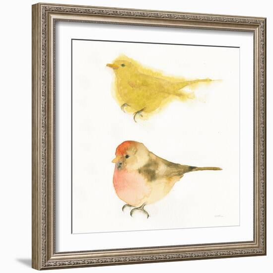 Watercolor Birds I Sq-Shirley Novak-Framed Art Print