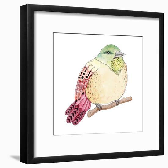 Watercolor Birds Illustration. Hand Drawn Sketch-Maria Sem-Framed Art Print