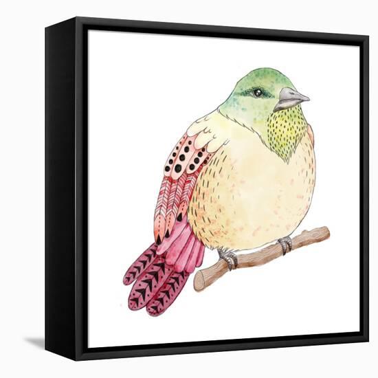 Watercolor Birds Illustration. Hand Drawn Sketch-Maria Sem-Framed Stretched Canvas