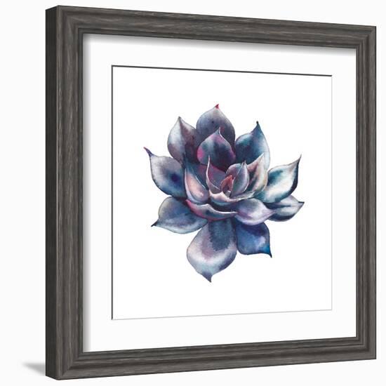 Watercolor Black Succulent-Eisfrei-Framed Art Print