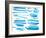 Watercolor Blue / Ink Brush Strokes Collection-Danussa-Framed Art Print