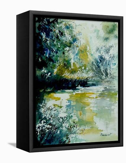 Watercolor Blue Pond-Pol Ledent-Framed Stretched Canvas