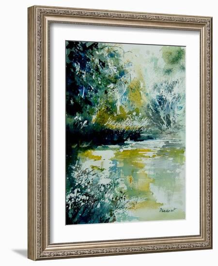 Watercolor Blue Pond-Pol Ledent-Framed Art Print