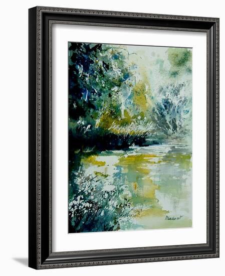 Watercolor Blue Pond-Pol Ledent-Framed Art Print
