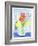 Watercolor Bouquet with Spring Flowers - Red Tulip, Daffodil, Narcissus in Glass Jar. Hand Drawing-Kassiia Sergacheva-Framed Photographic Print