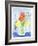 Watercolor Bouquet with Spring Flowers - Red Tulip, Daffodil, Narcissus in Glass Jar. Hand Drawing-Kassiia Sergacheva-Framed Photographic Print