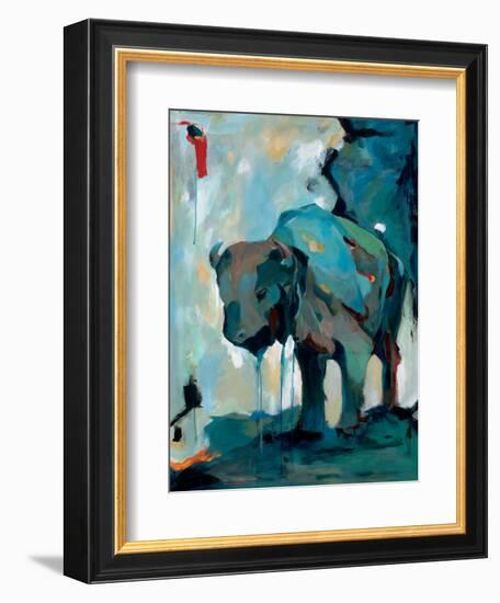 Watercolor Buffalo-Brooke Tangney-Framed Art Print