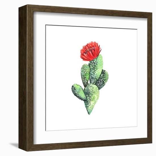 Watercolor Cactus. Original Watercolor. Illustration for Greeting Cards, Invitations, and Other Pri-Yudina Anna-Framed Art Print