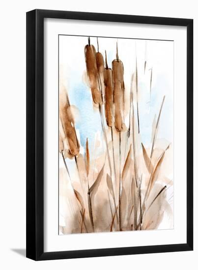 Watercolor Cattail Study I-Ethan Harper-Framed Art Print