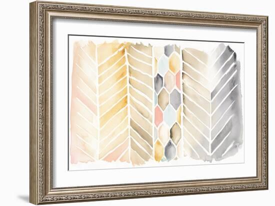 Watercolor Chevron-Elyse DeNeige-Framed Art Print