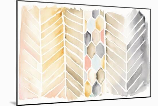 Watercolor Chevron-Elyse DeNeige-Mounted Art Print