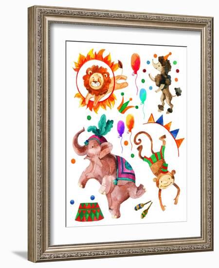 Watercolor Circus-tanycya-Framed Art Print