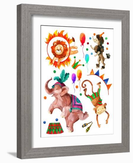 Watercolor Circus-tanycya-Framed Art Print