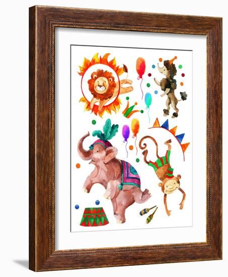 Watercolor Circus-tanycya-Framed Art Print