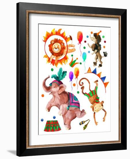 Watercolor Circus-tanycya-Framed Art Print