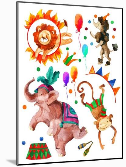 Watercolor Circus-tanycya-Mounted Art Print