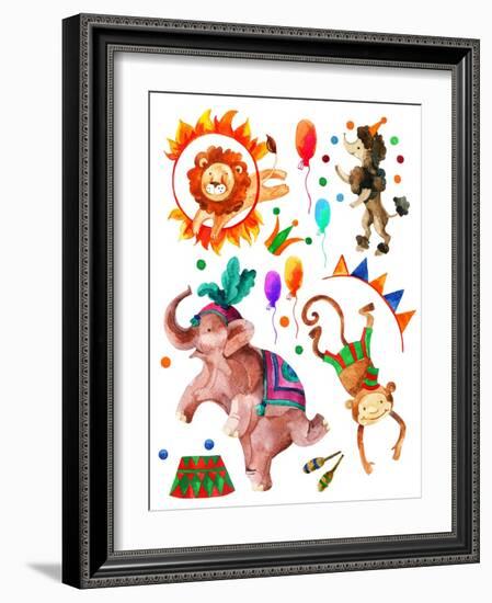 Watercolor Circus-tanycya-Framed Art Print