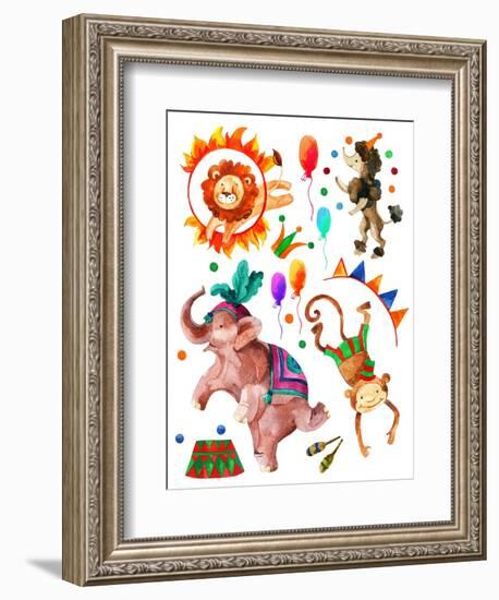 Watercolor Circus-tanycya-Framed Premium Giclee Print