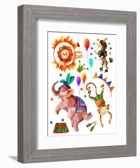 Watercolor Circus-tanycya-Framed Premium Giclee Print