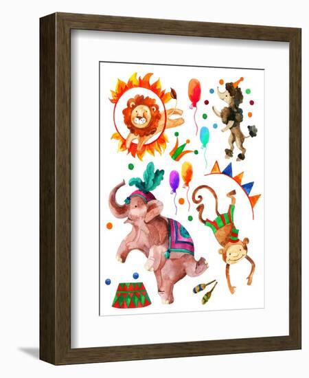 Watercolor Circus-tanycya-Framed Premium Giclee Print