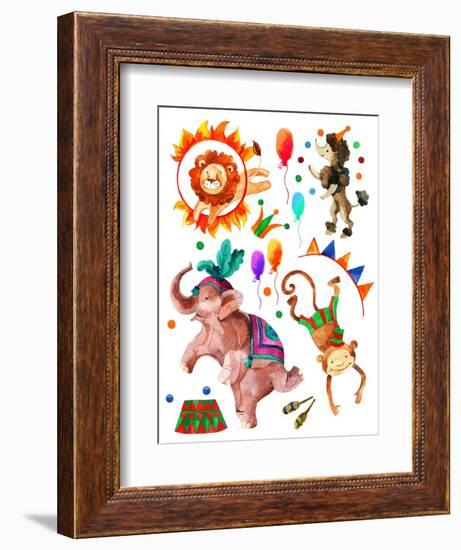 Watercolor Circus-tanycya-Framed Premium Giclee Print