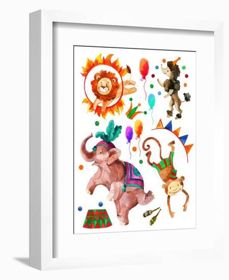 Watercolor Circus-tanycya-Framed Premium Giclee Print