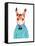Watercolor Cute Hipster Squirrel. Hand Drawn Fashion Animal Illustration.-Maria Sem-Framed Stretched Canvas