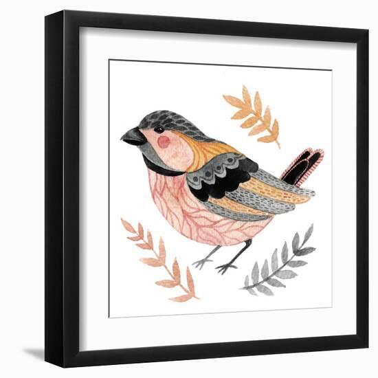 Watercolor Cute Little Bird. Hand Drawn Colorful Illustration for Kids.Abstract Illustration Perfec-Maria Sem-Framed Art Print