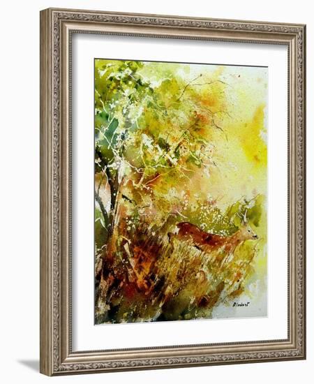 Watercolor Deer 1-Pol Ledent-Framed Art Print